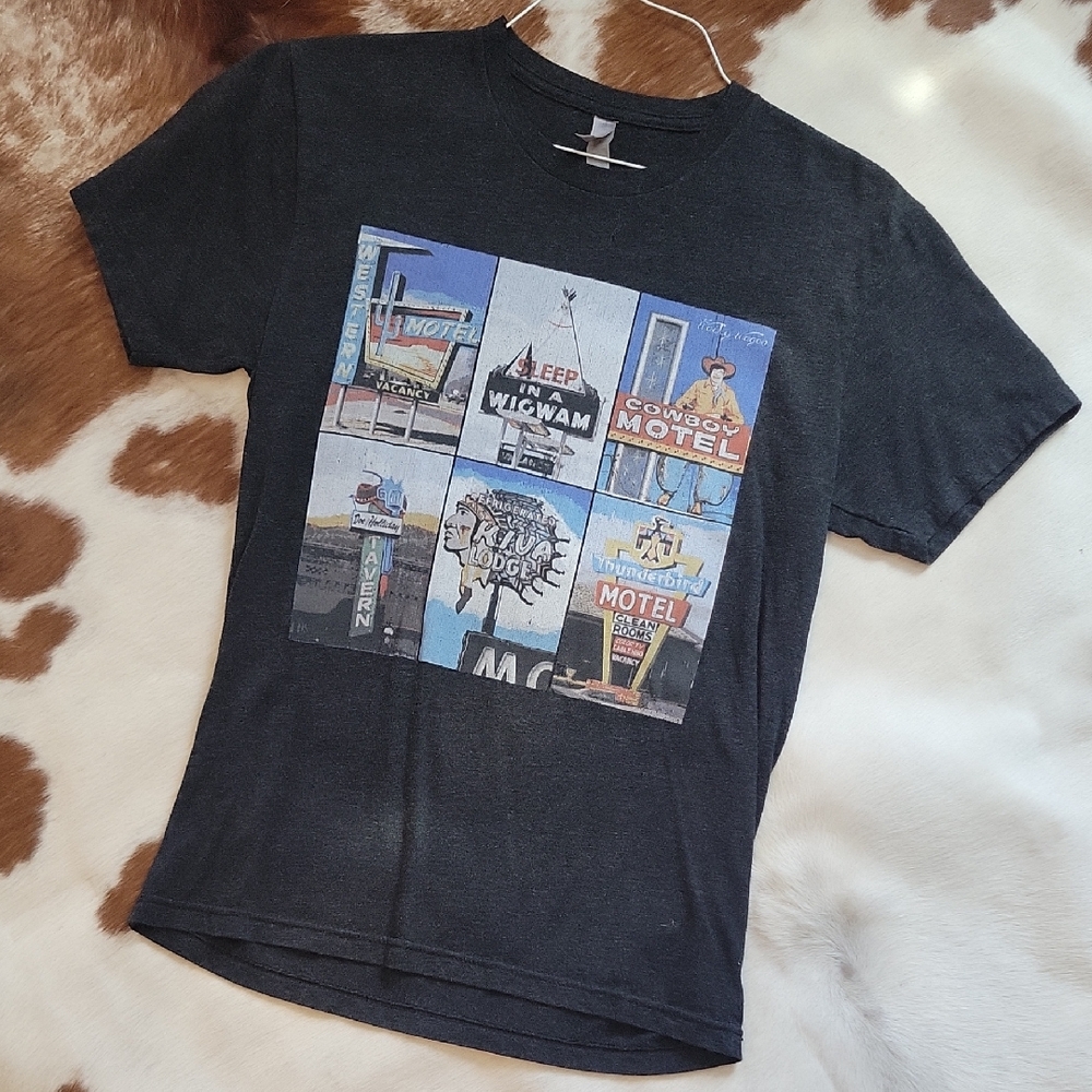 Western Fashion Black Graphic Crew Neck T-Shirt